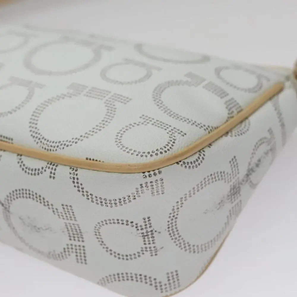 Salvatore Ferragamo Coated Canvas Accessory Pouch Gray